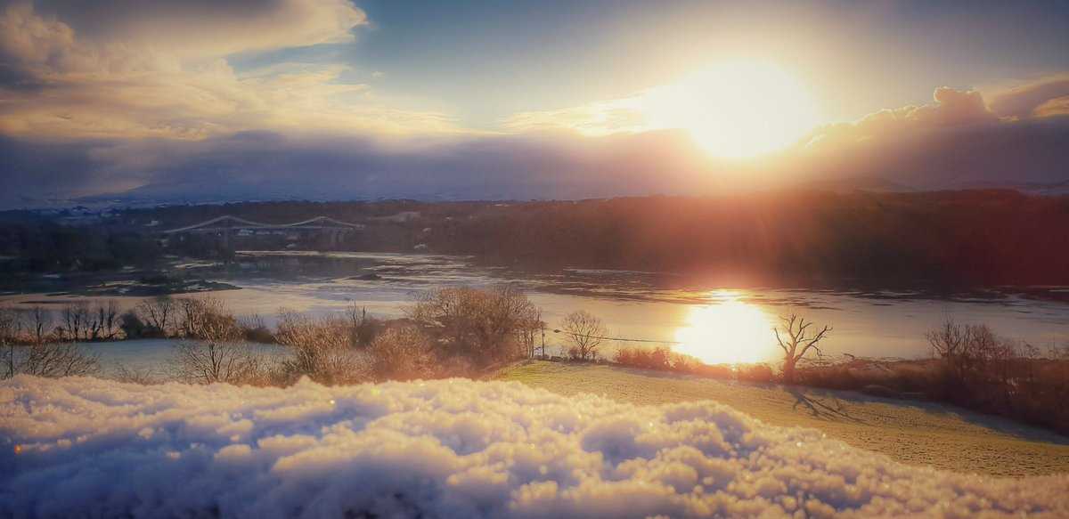 Sparkling Sunny Snow', Menai Bridge, North Wales (January 2019)